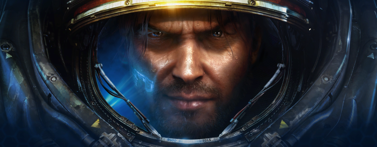 Jim Raynor's face in his marine armor.